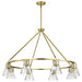 Chandelier Nuvo 60-8346 Gianna - 8 Light Chandelier - Vintage Brass Finish - Clear Glass Nuvo