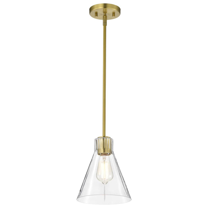 Mini Pendant Nuvo 60-8347 Gianna - Mini Pendant - Vintage Brass Finish - Clear Glass Nuvo