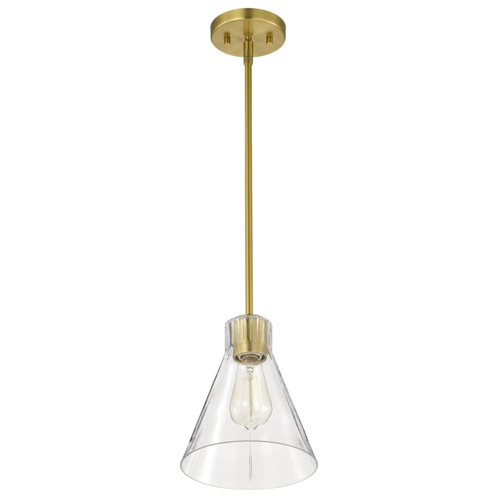 Mini Pendant Nuvo 60-8347 Gianna - Mini Pendant - Vintage Brass Finish - Clear Glass Nuvo