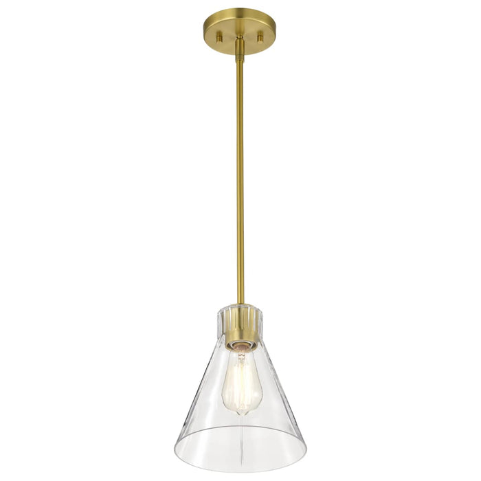 Mini Pendant Nuvo 60-8347 Gianna - Mini Pendant - Vintage Brass Finish - Clear Glass Nuvo
