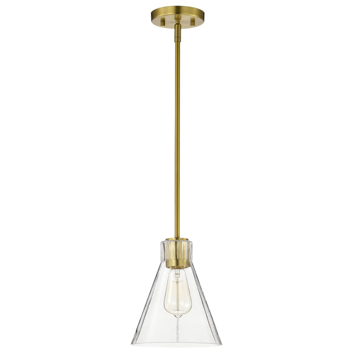 Mini Pendant Nuvo 60-8347 Gianna - Mini Pendant - Vintage Brass Finish - Clear Glass Nuvo