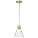 Mini Pendant Nuvo 60-8347 Gianna - Mini Pendant - Vintage Brass Finish - Clear Glass Nuvo