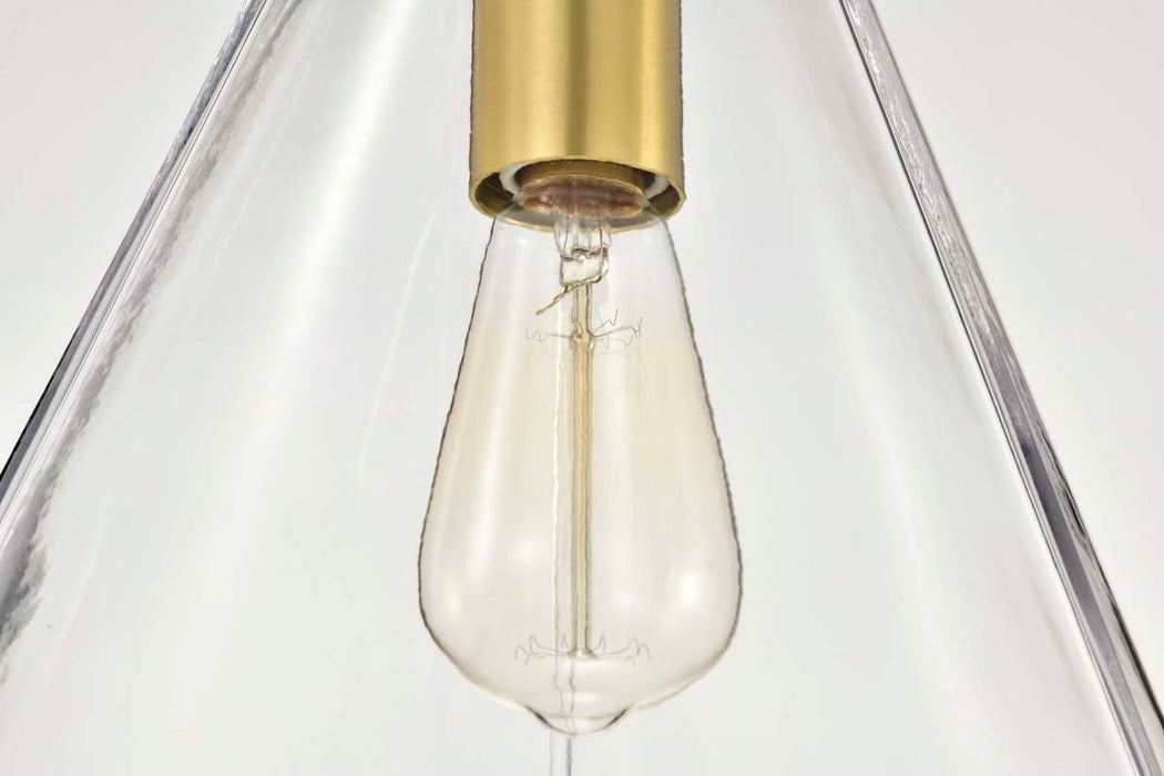 Mini Pendant Nuvo 60-8347 Gianna - Mini Pendant - Vintage Brass Finish - Clear Glass Nuvo