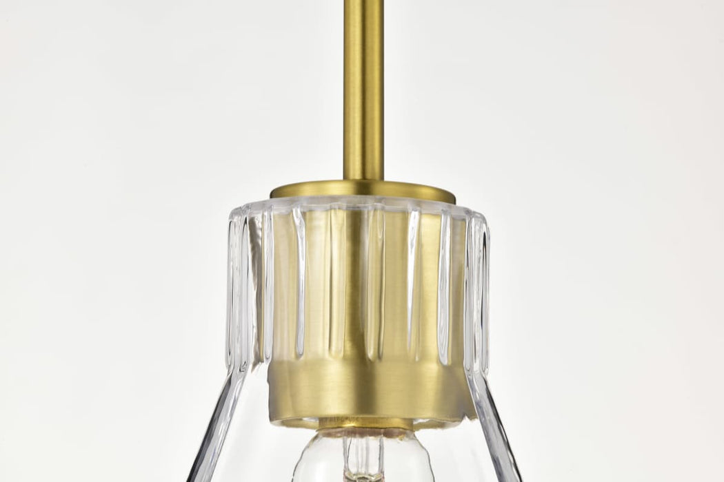 Mini Pendant Nuvo 60-8347 Gianna - Mini Pendant - Vintage Brass Finish - Clear Glass Nuvo