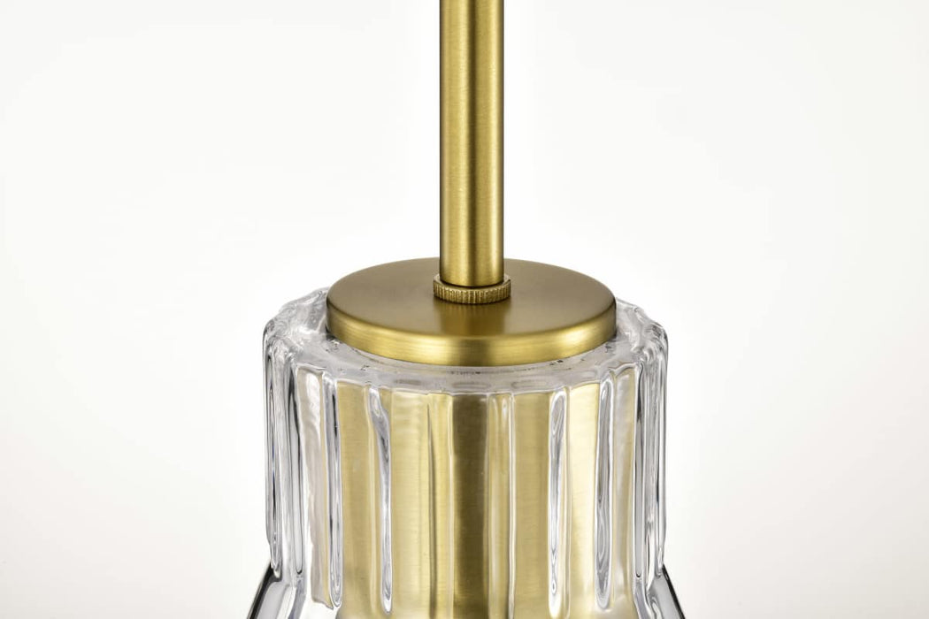 Mini Pendant Nuvo 60-8347 Gianna - Mini Pendant - Vintage Brass Finish - Clear Glass Nuvo