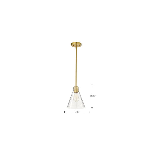 Mini Pendant Nuvo 60-8347 Gianna - Mini Pendant - Vintage Brass Finish - Clear Glass Nuvo