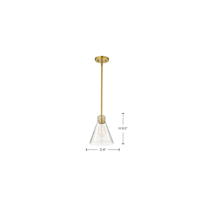 Mini Pendant Nuvo 60-8347 Gianna - Mini Pendant - Vintage Brass Finish - Clear Glass Nuvo