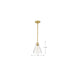 Mini Pendant Nuvo 60-8347 Gianna - Mini Pendant - Vintage Brass Finish - Clear Glass Nuvo