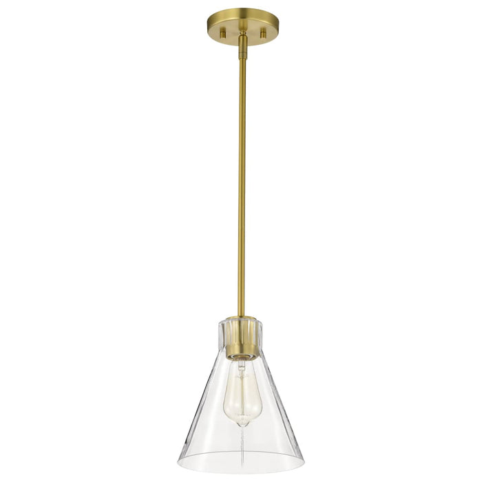Mini Pendant Nuvo 60-8347 Gianna - Mini Pendant - Vintage Brass Finish - Clear Glass Nuvo