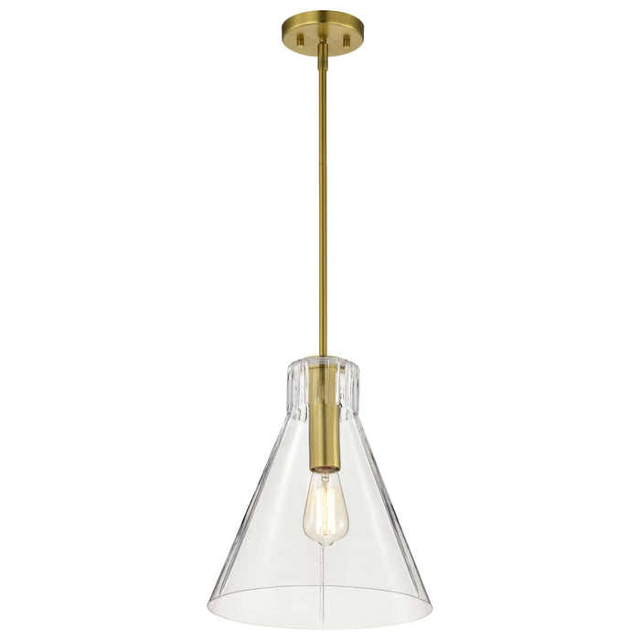 Pendant Nuvo 60-8348 Gianna - 1 Light Medium Pendant - Vintage Brass Finish - Clear Glass Nuvo