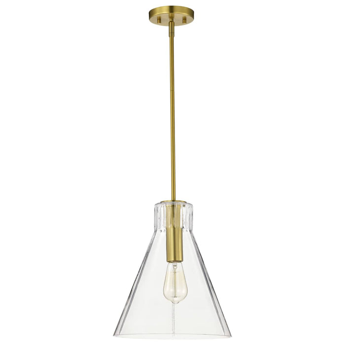 Pendant Nuvo 60-8348 Gianna - 1 Light Medium Pendant - Vintage Brass Finish - Clear Glass Nuvo