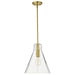 Pendant Nuvo 60-8348 Gianna - 1 Light Medium Pendant - Vintage Brass Finish - Clear Glass Nuvo