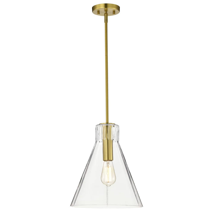 Pendant Nuvo 60-8348 Gianna - 1 Light Medium Pendant - Vintage Brass Finish - Clear Glass Nuvo