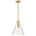Pendant Nuvo 60-8348 Gianna - 1 Light Medium Pendant - Vintage Brass Finish - Clear Glass Nuvo