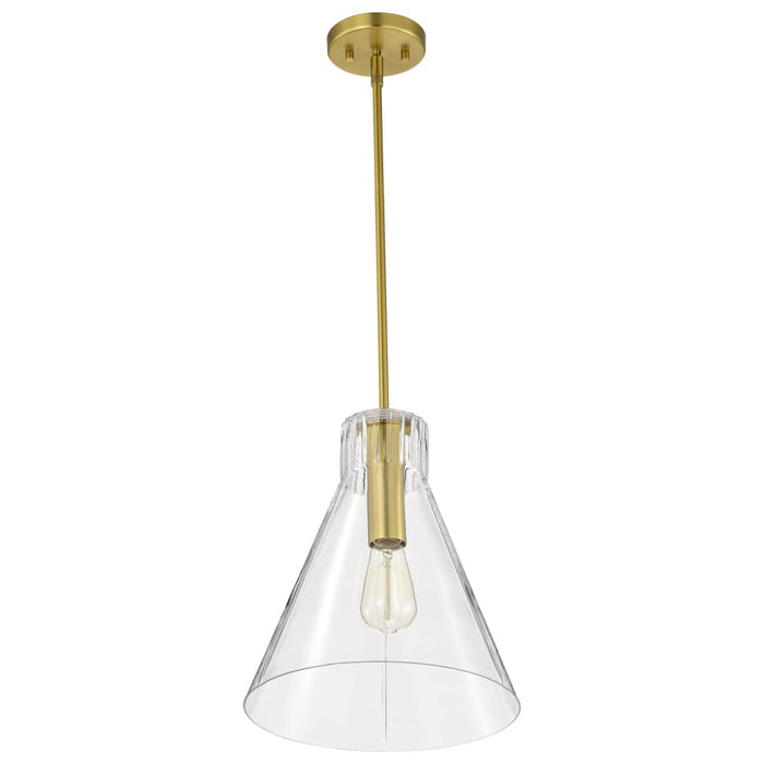 Pendant Nuvo 60-8348 Gianna - 1 Light Medium Pendant - Vintage Brass Finish - Clear Glass Nuvo