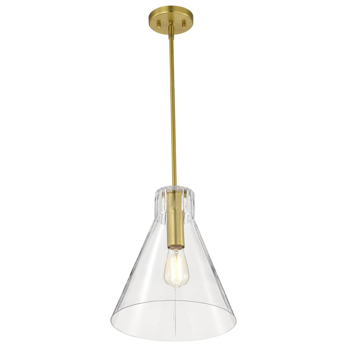 Pendant Nuvo 60-8348 Gianna - 1 Light Medium Pendant - Vintage Brass Finish - Clear Glass Nuvo