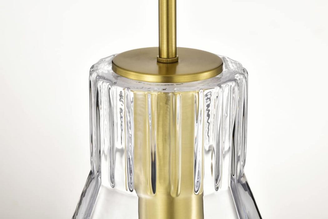 Pendant Nuvo 60-8348 Gianna - 1 Light Medium Pendant - Vintage Brass Finish - Clear Glass Nuvo