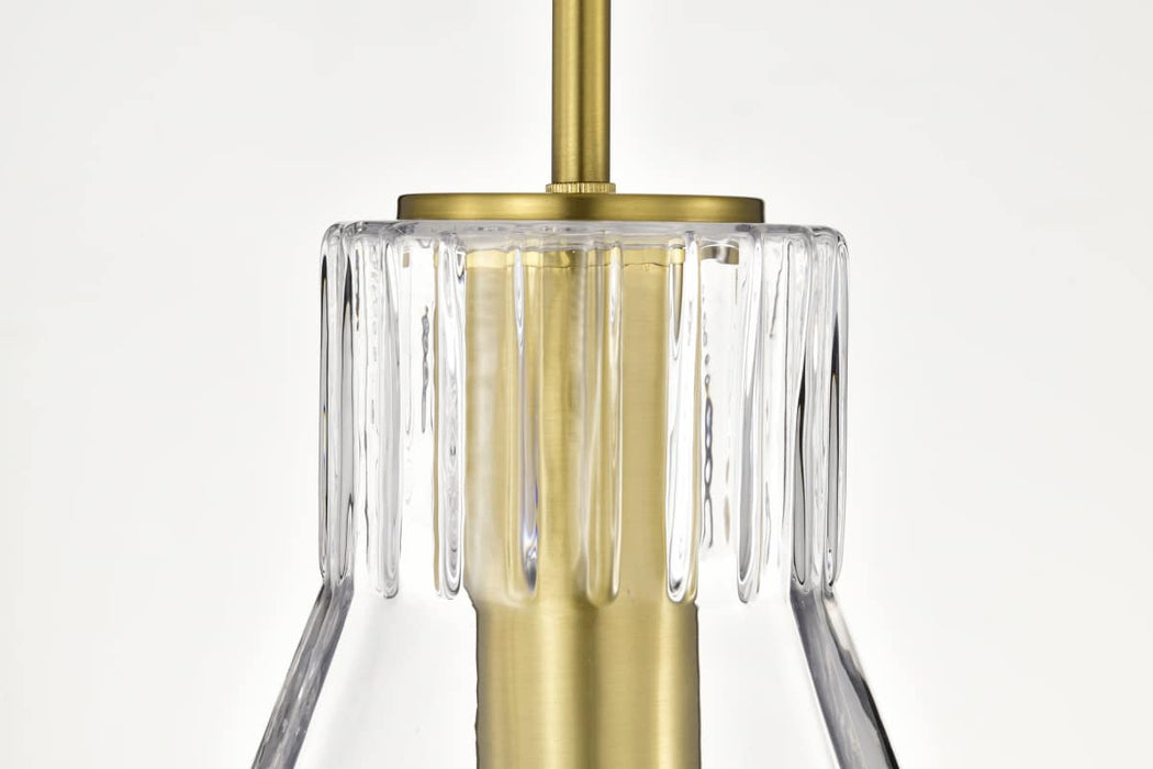 Pendant Nuvo 60-8348 Gianna - 1 Light Medium Pendant - Vintage Brass Finish - Clear Glass Nuvo