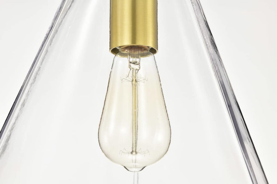 Pendant Nuvo 60-8348 Gianna - 1 Light Medium Pendant - Vintage Brass Finish - Clear Glass Nuvo