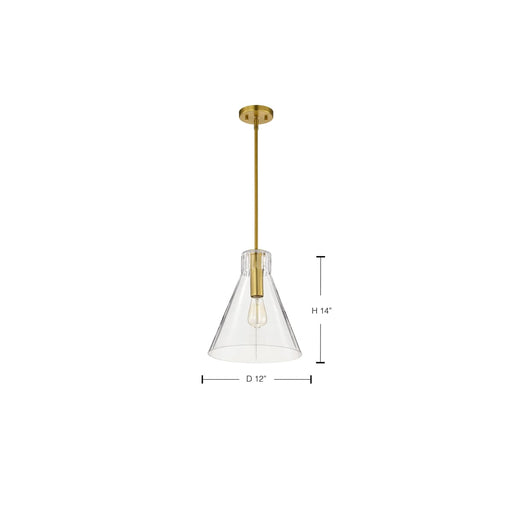 Pendant Nuvo 60-8348 Gianna - 1 Light Medium Pendant - Vintage Brass Finish - Clear Glass Nuvo