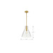 Pendant Nuvo 60-8348 Gianna - 1 Light Medium Pendant - Vintage Brass Finish - Clear Glass Nuvo