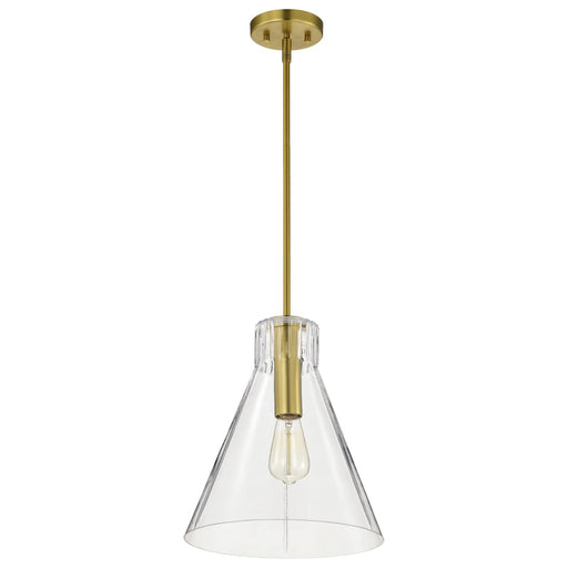 Pendant Nuvo 60-8348 Gianna - 1 Light Medium Pendant - Vintage Brass Finish - Clear Glass Nuvo