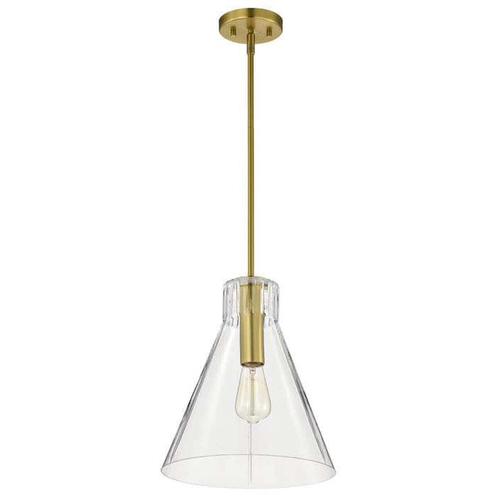 Pendant Nuvo 60-8348 Gianna - 1 Light Medium Pendant - Vintage Brass Finish - Clear Glass Nuvo
