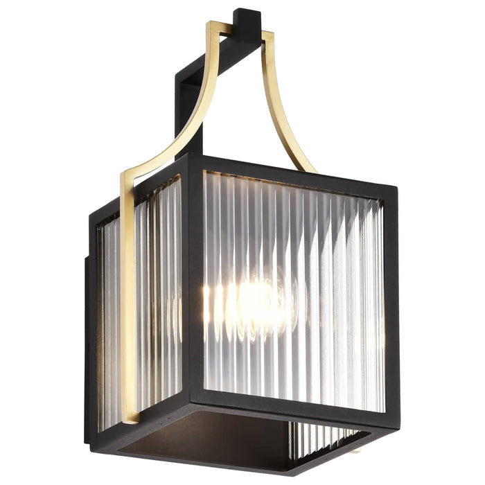 Wall Lantern Nuvo 60-8501 Holden - Small Outdoor Lantern - Gold and Black Finish - Clear Glass Nuvo