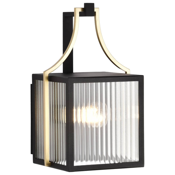 Wall Lantern Nuvo 60-8501 Holden - Small Outdoor Lantern - Gold and Black Finish - Clear Glass Nuvo