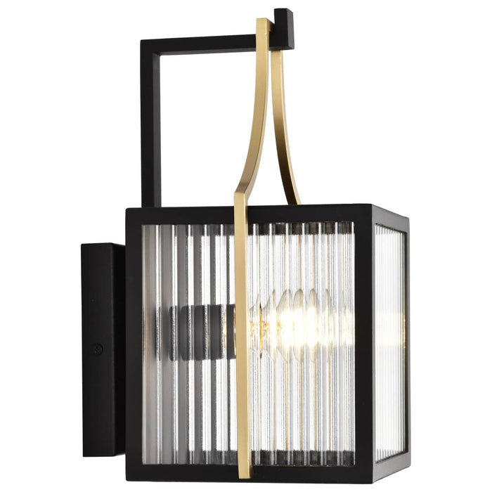 Wall Lantern Nuvo 60-8501 Holden - Small Outdoor Lantern - Gold and Black Finish - Clear Glass Nuvo