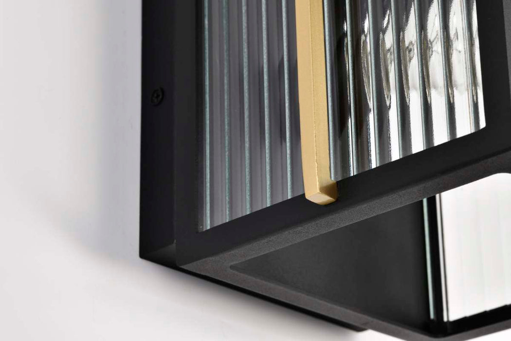 Wall Lantern Nuvo 60-8501 Holden - Small Outdoor Lantern - Gold and Black Finish - Clear Glass Nuvo