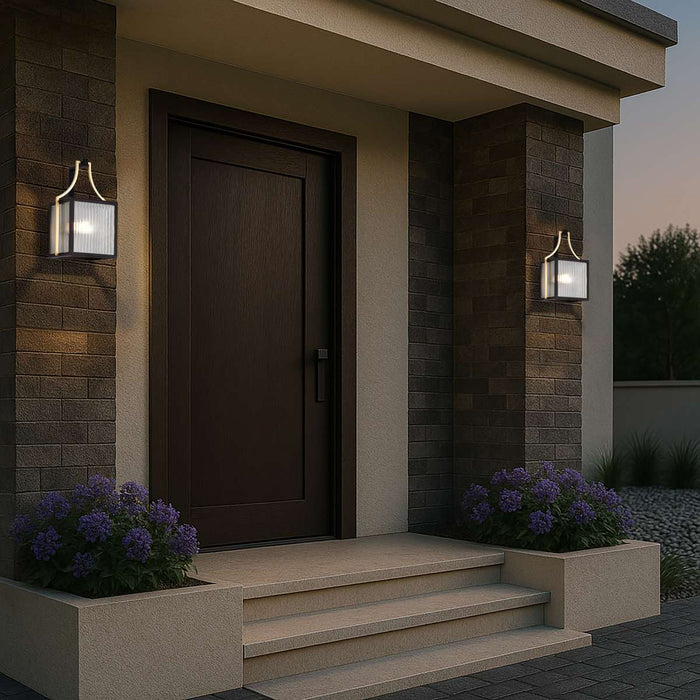 Wall Lantern Nuvo 60-8501 Holden - Small Outdoor Lantern - Gold and Black Finish - Clear Glass Nuvo
