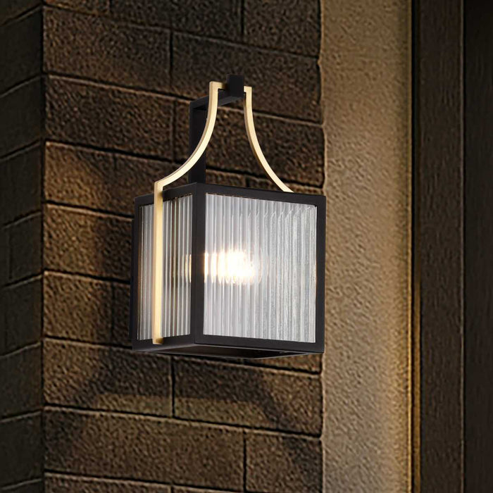 Wall Lantern Nuvo 60-8501 Holden - Small Outdoor Lantern - Gold and Black Finish - Clear Glass Nuvo