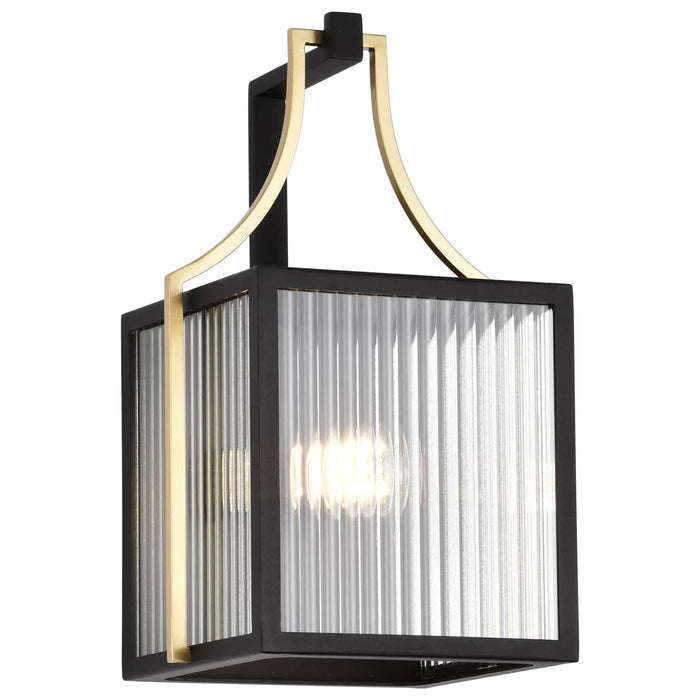 Wall Lantern Nuvo 60-8502 Holden - Medium Outdoor Lantern - Gold and Black Finish - Clear Glass Nuvo