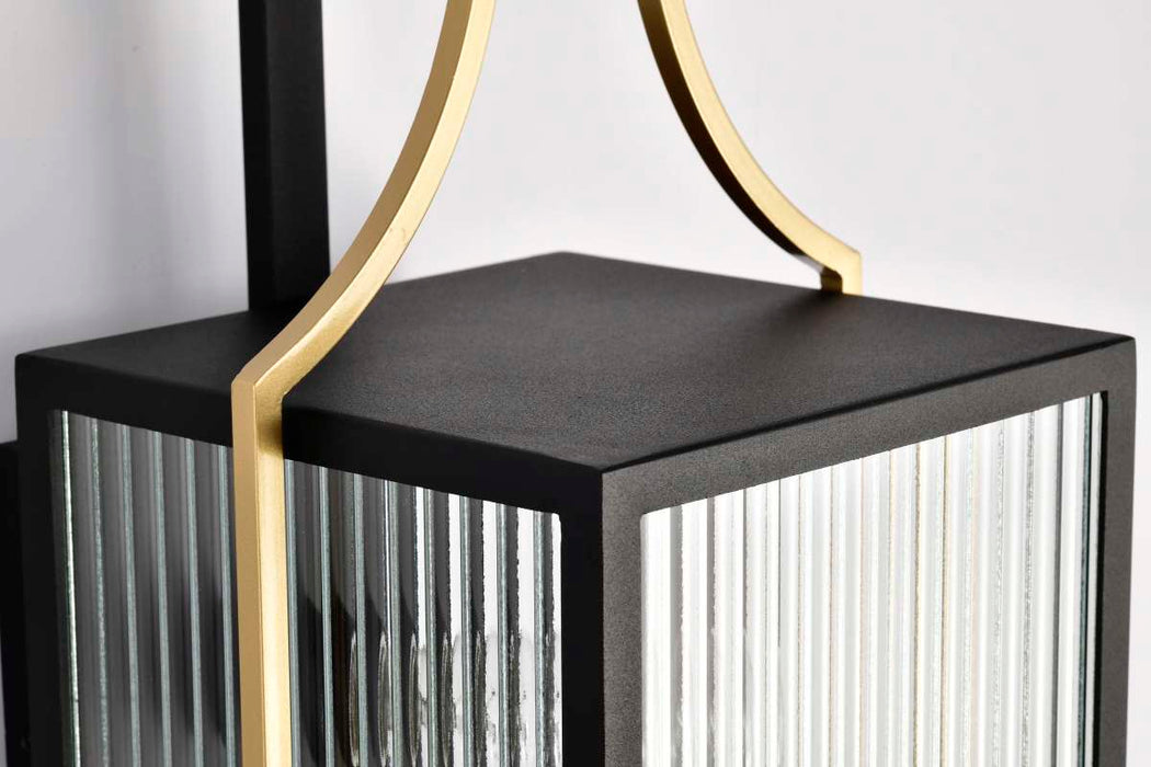 Wall Lantern Nuvo 60-8502 Holden - Medium Outdoor Lantern - Gold and Black Finish - Clear Glass Nuvo