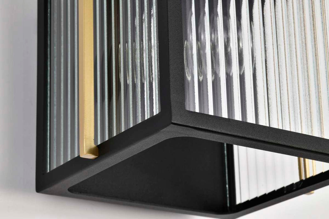 Wall Lantern Nuvo 60-8502 Holden - Medium Outdoor Lantern - Gold and Black Finish - Clear Glass Nuvo