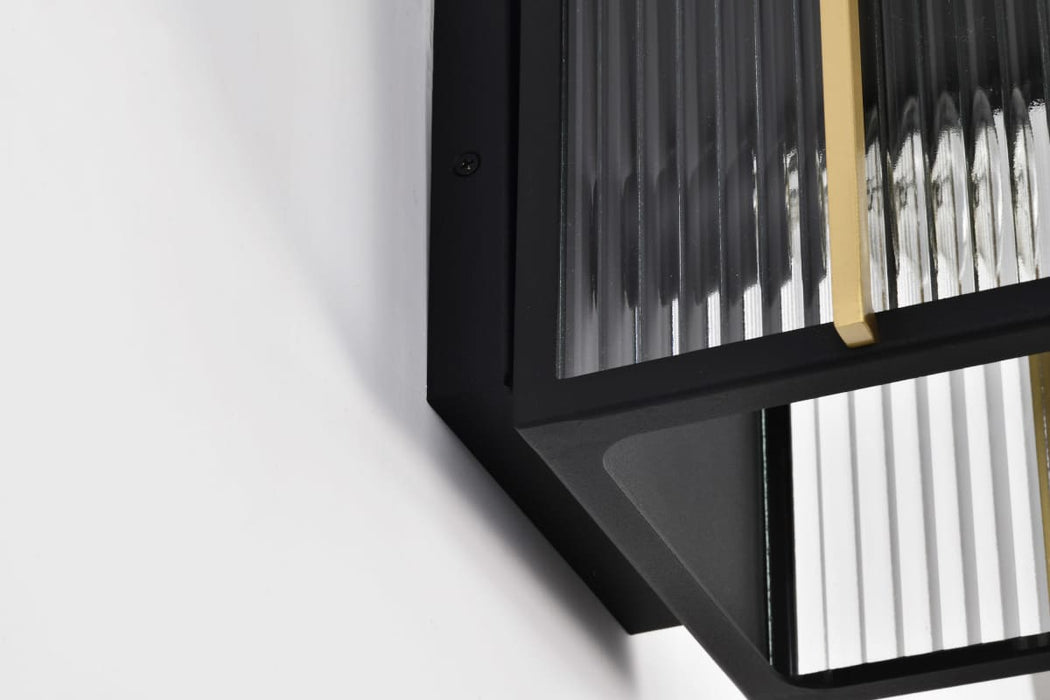 Wall Lantern Nuvo 60-8502 Holden - Medium Outdoor Lantern - Gold and Black Finish - Clear Glass Nuvo