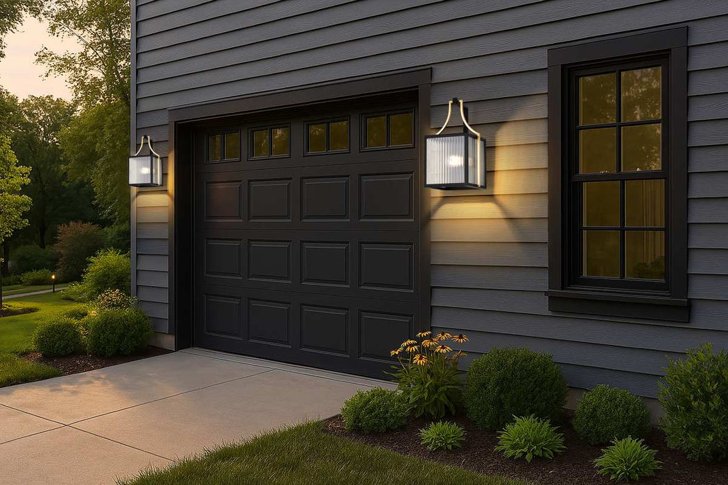Wall Lantern Nuvo 60-8502 Holden - Medium Outdoor Lantern - Gold and Black Finish - Clear Glass Nuvo