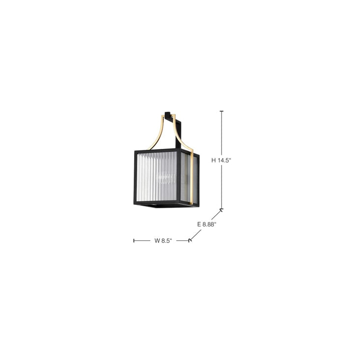 Wall Lantern Nuvo 60-8502 Holden - Medium Outdoor Lantern - Gold and Black Finish - Clear Glass Nuvo