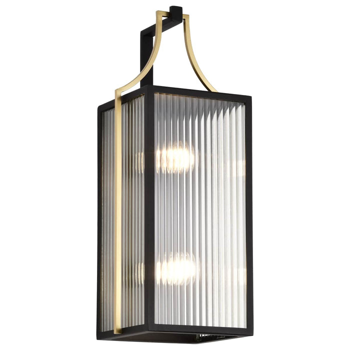 Wall Lantern Nuvo 60-8503 Holden - Large Outdoor Lantern - Gold and Black Finish - Clear Glass Nuvo