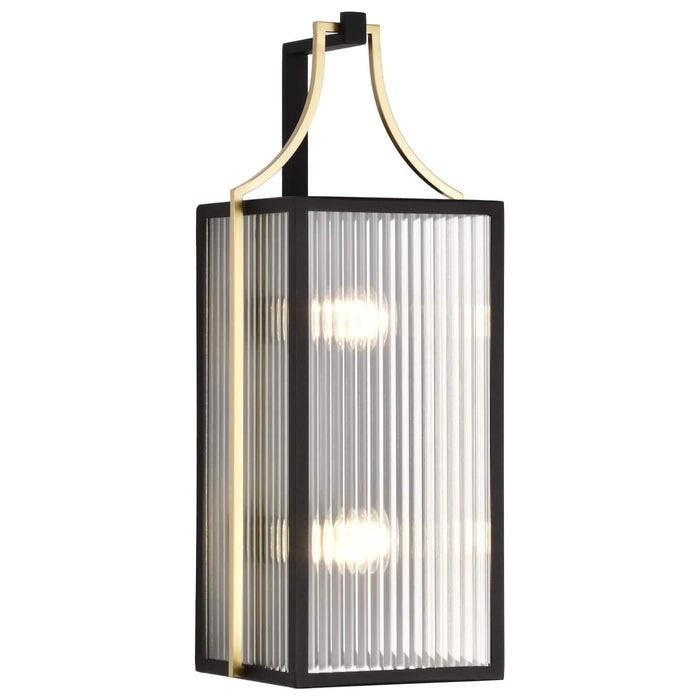 Wall Lantern Nuvo 60-8503 Holden - Large Outdoor Lantern - Gold and Black Finish - Clear Glass Nuvo