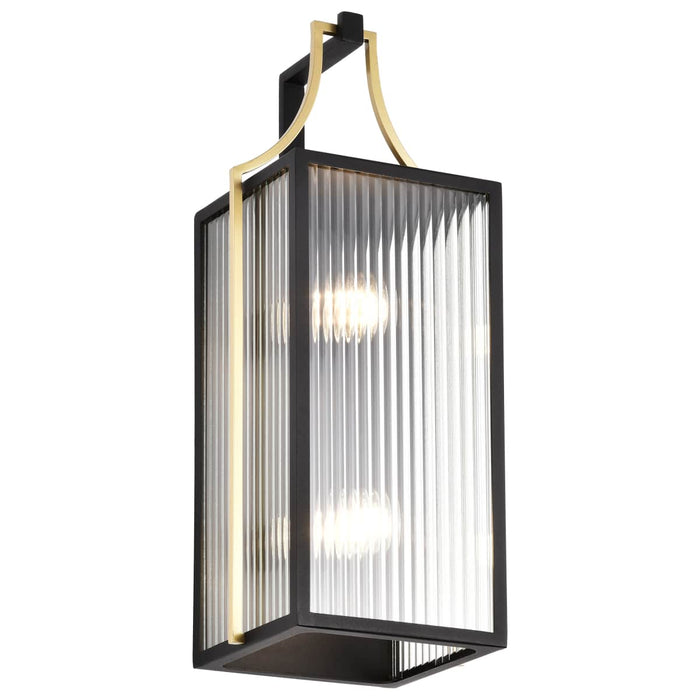 Wall Lantern Nuvo 60-8503 Holden - Large Outdoor Lantern - Gold and Black Finish - Clear Glass Nuvo
