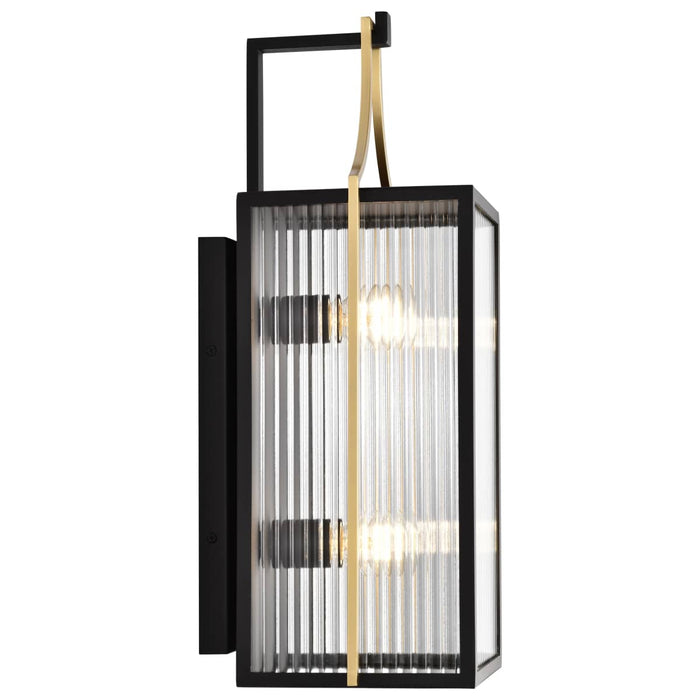 Wall Lantern Nuvo 60-8503 Holden - Large Outdoor Lantern - Gold and Black Finish - Clear Glass Nuvo