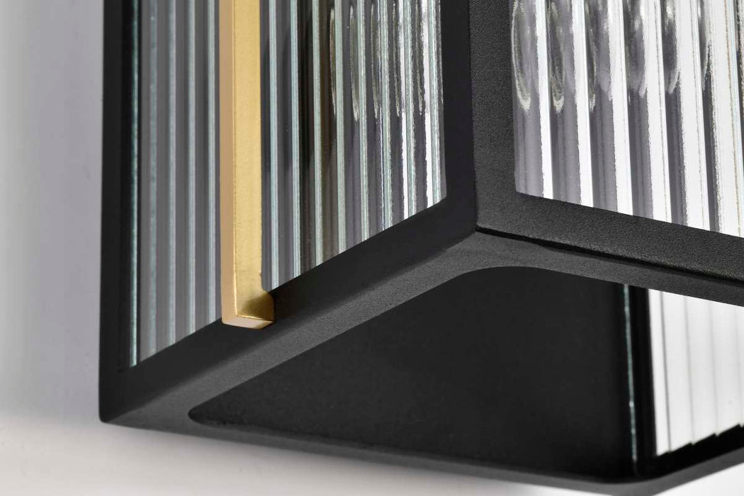 Wall Lantern Nuvo 60-8503 Holden - Large Outdoor Lantern - Gold and Black Finish - Clear Glass Nuvo