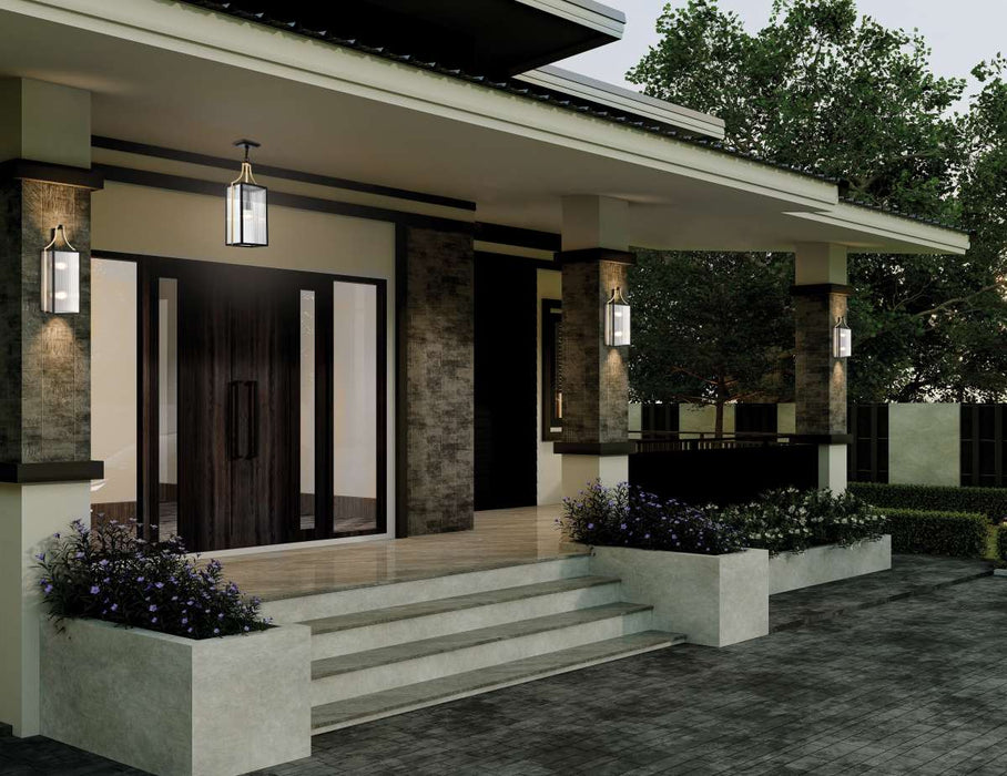 Wall Lantern Nuvo 60-8503 Holden - Large Outdoor Lantern - Gold and Black Finish - Clear Glass Nuvo