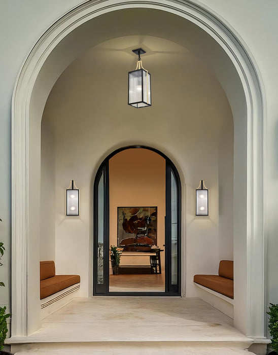 Wall Lantern Nuvo 60-8503 Holden - Large Outdoor Lantern - Gold and Black Finish - Clear Glass Nuvo