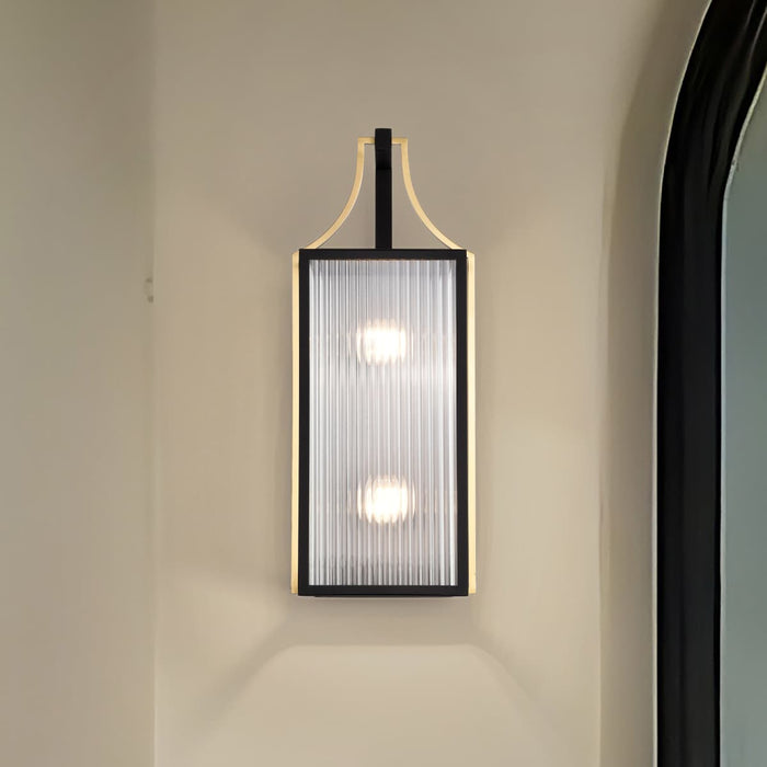 Wall Lantern Nuvo 60-8503 Holden - Large Outdoor Lantern - Gold and Black Finish - Clear Glass Nuvo