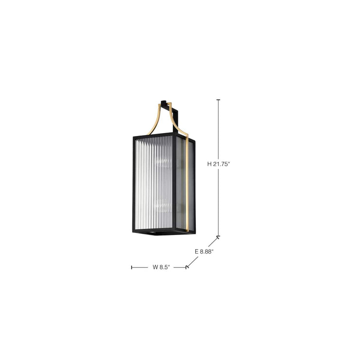 Wall Lantern Nuvo 60-8503 Holden - Large Outdoor Lantern - Gold and Black Finish - Clear Glass Nuvo