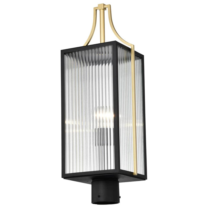 Post Lantern Nuvo 60-8504 Holden - Outdoor Post Lantern - Gold and Black Finish - Clear Glass Nuvo
