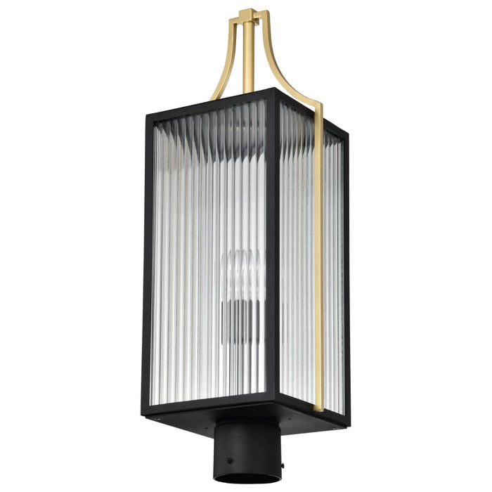 Post Lantern Nuvo 60-8504 Holden - Outdoor Post Lantern - Gold and Black Finish - Clear Glass Nuvo